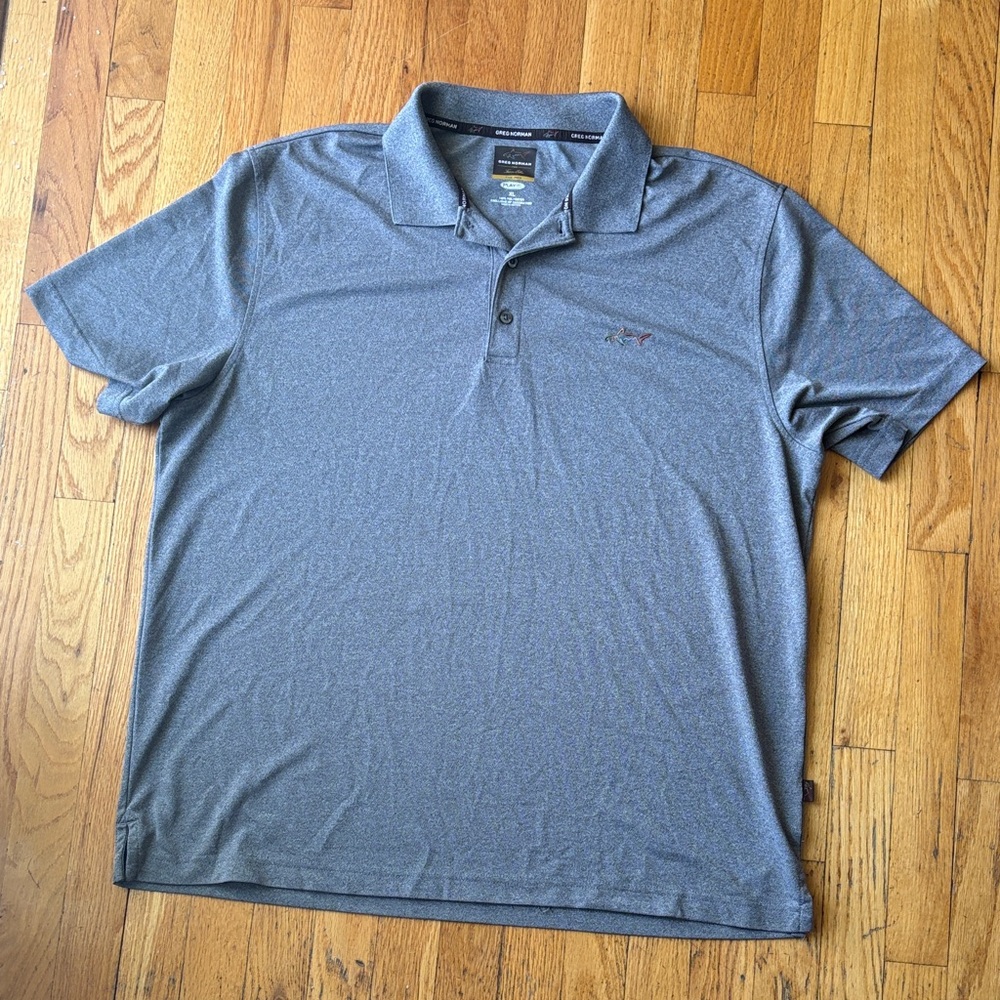 Greg Norman for Tasso Elba Steel Gray Polo Shirt